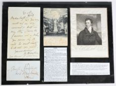 HENRY BROUGHAM (1778-1868) AUTOGRAPH LETTER – handwritten and signed ‘H Brougham’, 7x4.5 inches,