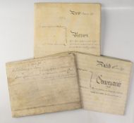INDENTURES - DERBYSHIRE group of three indentures on vellum dated 1776-97 regarding the sale of land
