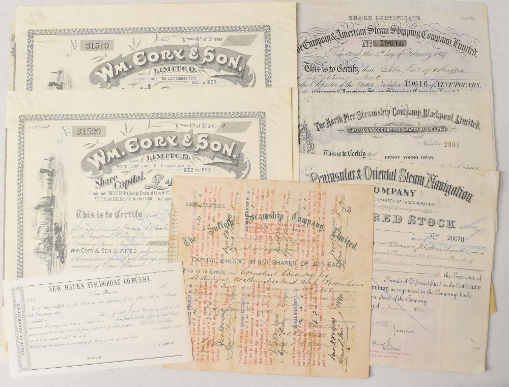 COLLECTION OF 14 share Certificates from 1857 to 1954 - included are Lamport and Holt of 1812 - Image 2 of 2