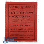 BLACKPOOL "WINTER GARDENS" A Magnificent Souvenir Silk Programme 1897. Advertising Ballet "Victoria"