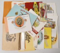 CIGAR BOX LABELS - DEALERS LOT OF OVER 300 ASSORTED c1900-20s. Mostly fine multicoloured printing,