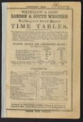 LONDON & SOUTH WESTERN RAILWAY 1856 - 36 page Railway and their Steam Packets times tables, plus