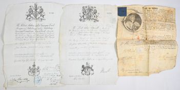 VICTORIAN FOREIGN TRAVEL DOCUMENTS (3) 1879 document for a John Buckle to travel to Russia, with