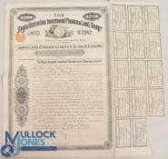 THE ANGLO-AUSTRALIAN INVESTMENT FINANCE & LAND COMPANY LIMITED. Registered 5% Bond 1890. Map