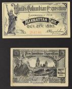 UNITED STATES - THE PAN AMERICAN EXPOSITION - SOUVENIR TICKET, BUFFALO 1901. Seated allegorical