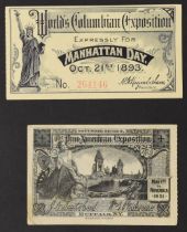 UNITED STATES - THE PAN AMERICAN EXPOSITION - SOUVENIR TICKET, BUFFALO 1901. Seated allegorical