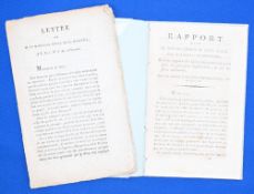 FRENCH REVOLUTION - ROBESPIERRE RAPPORT – Maximilien Robespierre, discussing religious and moral