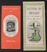 FESTIVAL OF BRITAIN 1951 (2 items) A publication listing and detailing in 18 pages all the