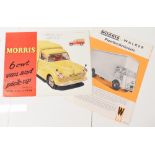 LORRIES & VANS: Morris 6cwt Van and Pick-Up 1960s. Colourful 5 page multicoloured brochure