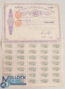 SOUTH AFRICA THE CAPE OF GOOD HOPE DIAMOND MINING COMPANY LTD 1881. Bearer Certificate for 10 shares