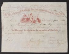 THE ART UNION OF SCOTLAND – 1846 - attractive pictorial Membership certificate for this Society