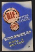 BRITISH INDUSTRIES FAIR 1949 at Olympia and Earls Court. A 32 page publication with plans of each