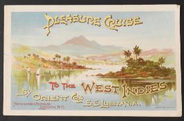 PLEASURE CRUISE TO THE WEST INDIES BY ORIENT LINE CO “SS LUSITANIA1895. An 8 page brochure detailing