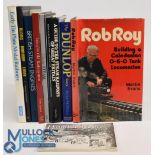 8X MAINLY RAILWAY HARDBACK BOOKS and a Bamford's Barn Machinery 1927-28 Booklet, Rob Roy Building