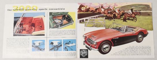 AUSTIN HEALEY 3,000 SPORTS CONVERTIBLE 1962. An attractive 8 page brochure with 3 full page colour