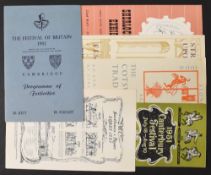FESTIVAL OF BRITAIN 1951 - CAMBRIDGE PROGRAMME OF FESTIVITIES - 12 page programme of Music such as