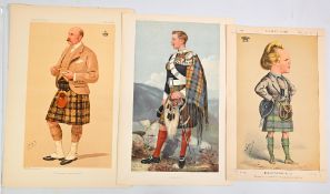 VANITY FAIR PRINTS – SCOTSMEN IN KILTS (3) features ‘Scottish Horse’, ‘The Queen’s Lord Steward’