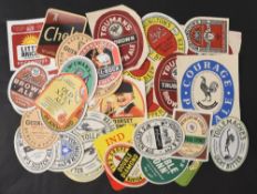 BEER BOTTLE LABELS FROM SOUTHERN ENGLAND - mainly c1930-50s as the oval labels of the period. A good