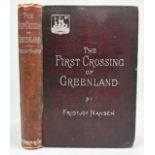 ARCTIC EXPLORATION BOOK: THE FIRST CROSSING OF GREENLAND by Fridtjof Nansen 1896. 452-page book with