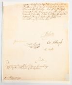 CIVIL WAR – REGICIDES 1648 AUTOGRAPHS – rare collection of signatures 1648 on the bottom half (top