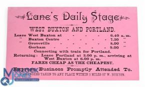 STAGECOACH IN OREGON c1890s. Printed card advertising 