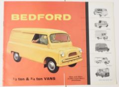 LORRIES & VANS: Bedford 25cwt to 4-ton 1960. An attractive 5 page multicoloured brochure illustrated