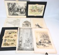 ENGRAVINGS AND PRINTS – large accumulation including 18th and 19th century – worth inspecting (2x