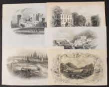 PRINTED NOTEPAPERS - PENRHYN CASTLE, SANDGATE & CARNARVON plus 2 others circa 1840s-50s. Three