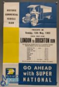 ORIGINAL 1962 LONDON TO BRIGHTON RUN POSTER Historic Commercial Vehicle Club with National Petrol