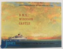 BROCHURE FOR RMS WINDSOR CASTLE OF THE UNION CASTLE FLEET, launched 1959 for the South Africa route.