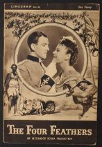 THE FOUR FEATHERS: WARTIME ADVENTURE FILM 1939 - 16 page programme, with over 30 photographs from