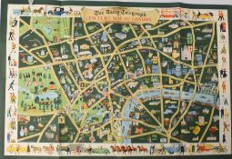 THE FESTIVAL OF BRITAIN 1951 - The Daily Telegraph Souvenir Map of London for Festival Visitors -