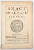 CIVIL WAR – TREASON 1649 – ACT DECLARING WHAT OFFENCES SHALL BE ADJUDGED TREASON JULY 17TH 1649 –