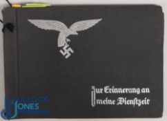WW2 GERMAN PHOTOGRAPH ALBUM 1938/39 containing 70 photographs featuring 16 named pilots to inside