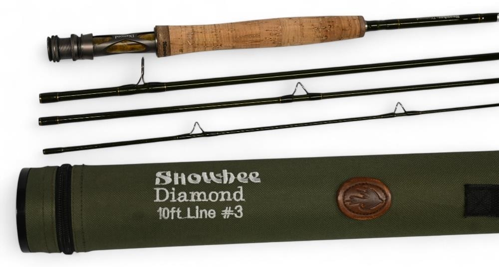 Snowbee "Diamond" carbon trout fly rod, 10ft 4pc line 3#, alloy double uplocking reel seat with burr