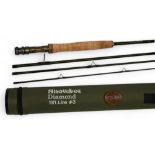 Snowbee "Diamond" carbon trout fly rod, 10ft 4pc line 3#, alloy double uplocking reel seat with burr