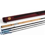 Hardy Alnwick GEM Mk II carbon salmon fly rod: 15ft 4pc line 10#, 262 handle with alloy down locking