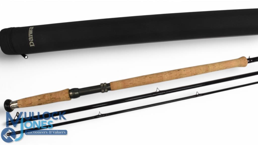 Daiwa Exceler EX 14010-3 carbon salmon fly rod, 18ft 3pc line 9/10#, 26" handle with alloy double