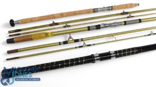 Viking TGSF-300 hollow glass light boat rod, 10ft 3pc wood/whipped grips, double down locking reel