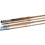Millwards Fly Craft Mk II split cane trout fly rod 9ft 6" 2pc alloy uplocking reel seat, red agate