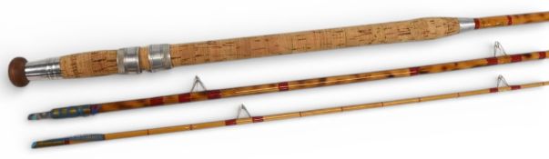 The Vigilant 11ft 3-piece coarse fishing rod, fully refurbished, fine condition, red whipped guides,