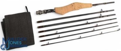 A fine Chris Ward Hampshire c2019 custom built Smuggler style carbon rod: 9ft 7pc line 5#, double