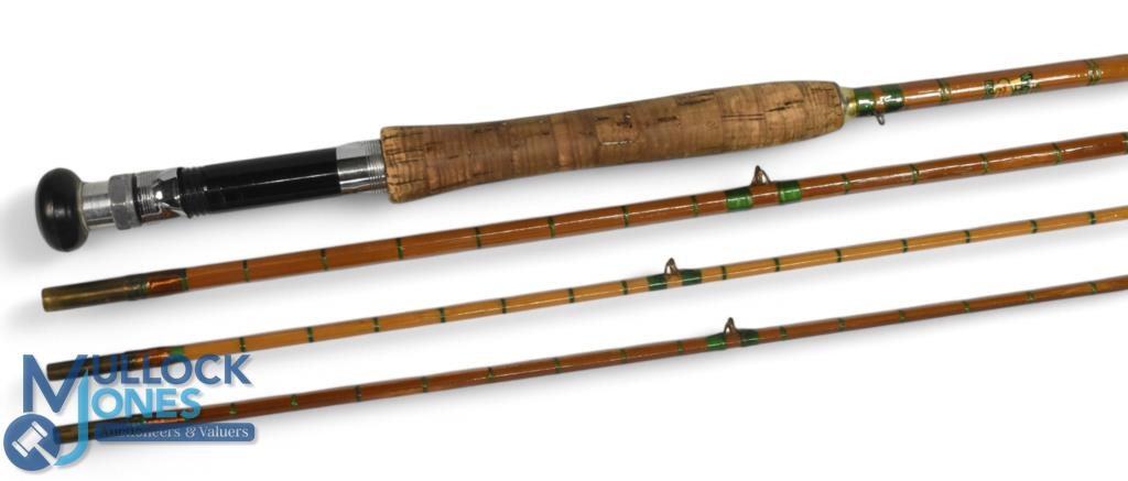 John Macpherson & Sons Inverness split cane trout fly rod 10ft 3pc with spare tip section, alloy
