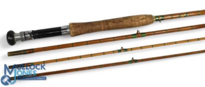 John Macpherson & Sons Inverness split cane trout fly rod 10ft 3pc with spare tip section, alloy