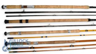 Walker Bampton 12' 3 piece Fibalite glass salmon fly rod, #7/8, bronze ferrules, 23