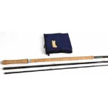 Bruce & Walker hand built in England Walker Powerlite hollow glass salmon fly rod, 16" 3pc line 9/