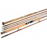 Vanguard Salmo Spin split cane salmon spinning rod rebuilt by Jack Thorpe, Notts, 8ft 2pc, 23"
