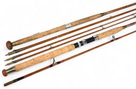 Vanguard Salmo Spin split cane salmon spinning rod rebuilt by Jack Thorpe, Notts, 8ft 2pc, 23