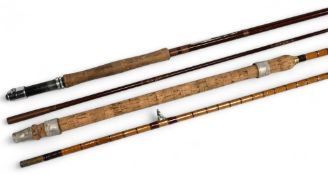 Shakespeare Fly-Master No 1604 hollow glass trout fly rod, 9ft 2pc line 8#, alloy double down