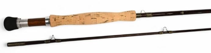 Loomis IM6 10' 2 piece graphite fly rod, line rate #8, speckle whipped guides, cork handle with